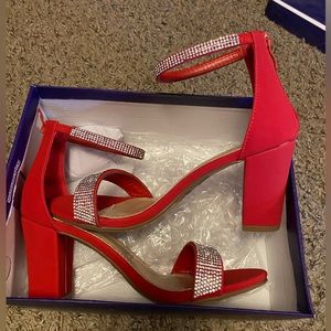 Red rhine stone heels